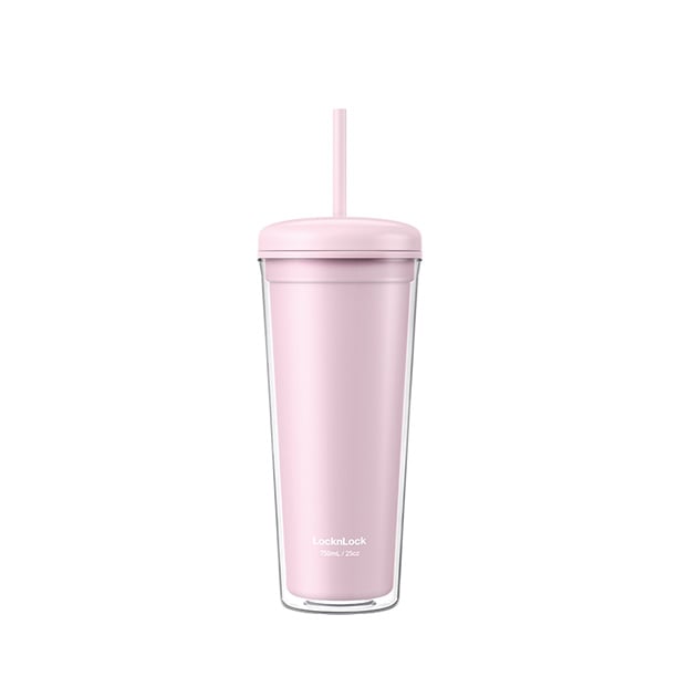 Ly Nhựa 2 Lớp Locknlock Kèm Ống Hút Macaron Double Wall Cold Cup 750ml 3 Màu (Xanh Mint, Xanh Da Trời, Hồng) - HAP533, , large image number 5
